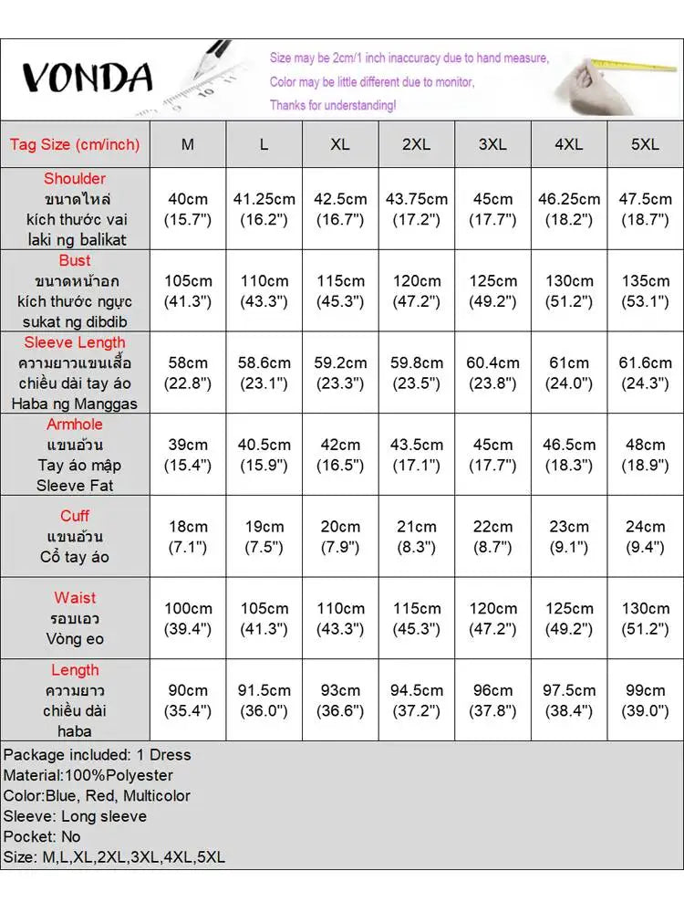 Maxy Plus Size 5XL Women Autumn Long Sleeve Printed Dress Bohemian Party Sundress Vintage A-Line Vestidos Loose Robe