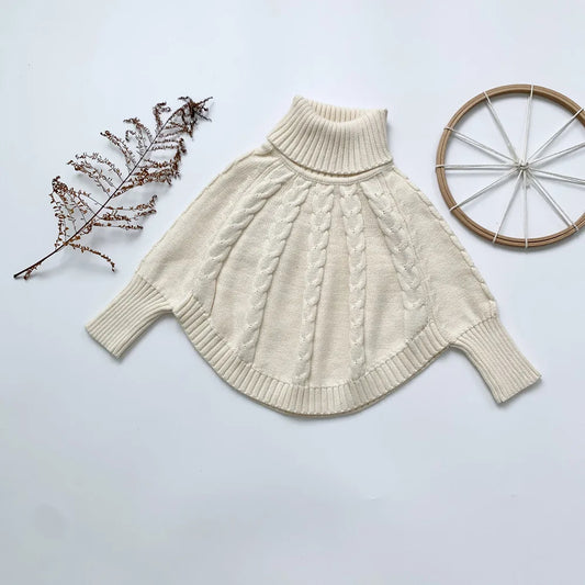 New 2021 Autumn  Kids Girls Long Sleeve Girls' Cloak Thick Thread  Twist Cloak Toddler Girl Sweaters  Winter Clothes for Girls