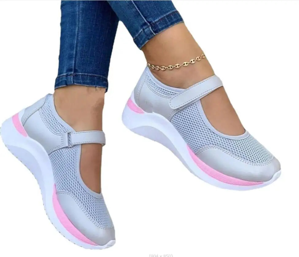 Maxy Fashion Sneakers for Women Round toe knitted platform sandals Mesh Breathable Loafers Tenis Feminino Casual Sports Women Flats