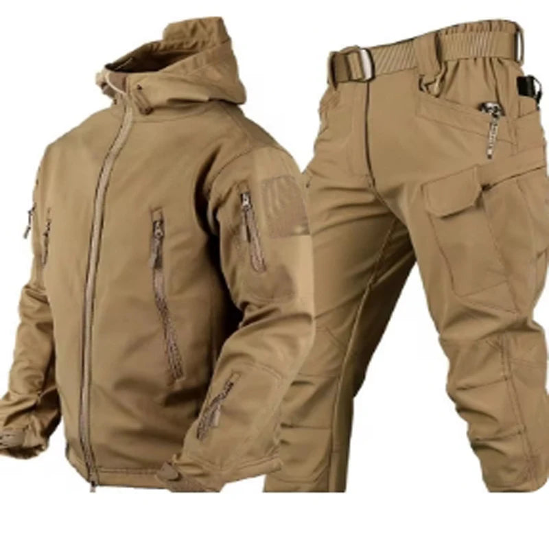 Maxy Outdoor Shark Skin Warmth Set Camo Plush Thickened Coat Autumn/Winter Racing Top Does Not Include Cuff Logo Pattern
