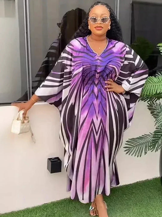 Summer Maxy Dresses for Women African Dashiki Print Robe Party Evening Gown Dubai Kaftan Abayas Africa Clothes Bubu