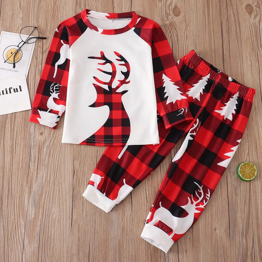 Maxy Xmas Family Matching Pajamas 2024 Christmas Printed Father Mother Kids Mathing Clothes Set Baby Jumpsuit Pyjamas Homewear