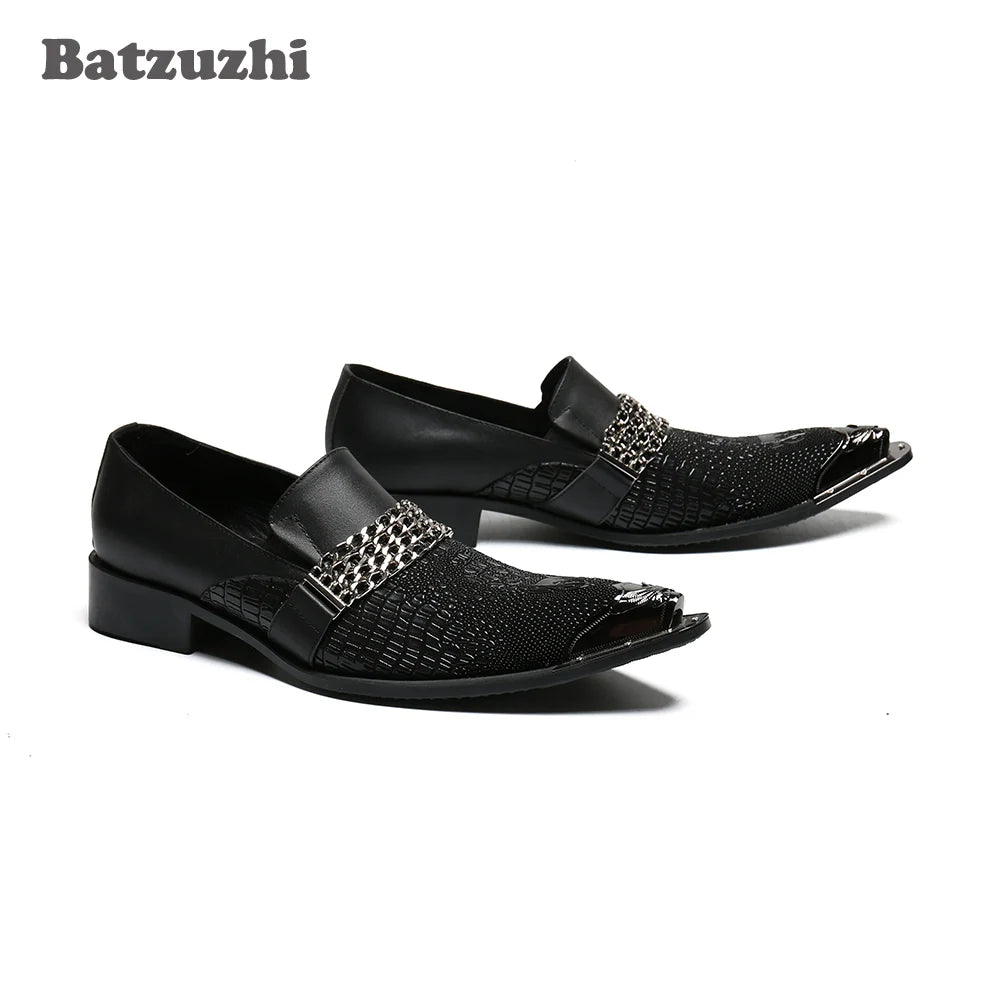 Amay Italian Type Men Shoes Pointed Toe Black Formal Leather Dress Shoes Zapatos Hombre Slip-on Business Party Shoes Men!