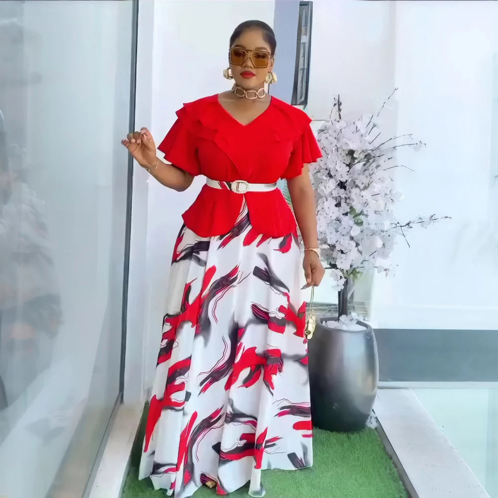 Maxy Elegant Dresses for Women New Fashion Short Sleeve Wedding Party Long Dress Plus Size Evening Gown Ladies Clothing