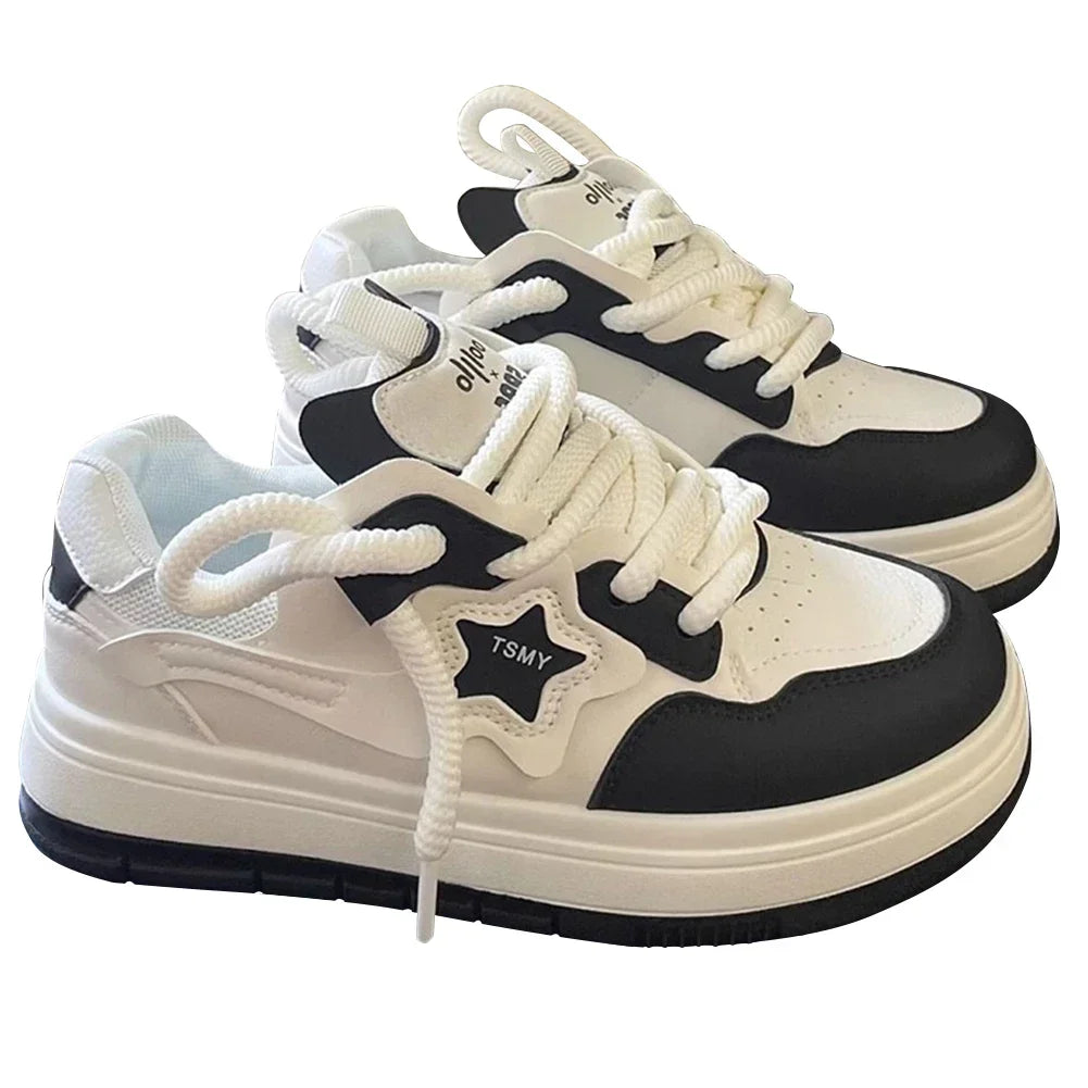 Maxy Star Walking Sneakers Y2K Platform Shoes Thick Sole Comfortable Running Shoes Aesthetic Tennis Shoes for Walking Jogging