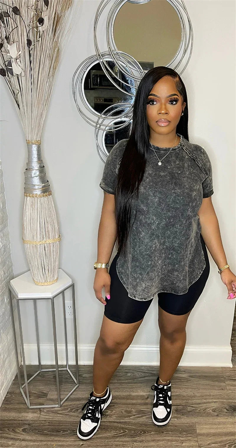 Maxy Active Wear Casual Tracksuit Women Two Piece Set Summer Cothes T-shirt Top and Shorts Sweat Suit Sporty Fitness Matching Sets