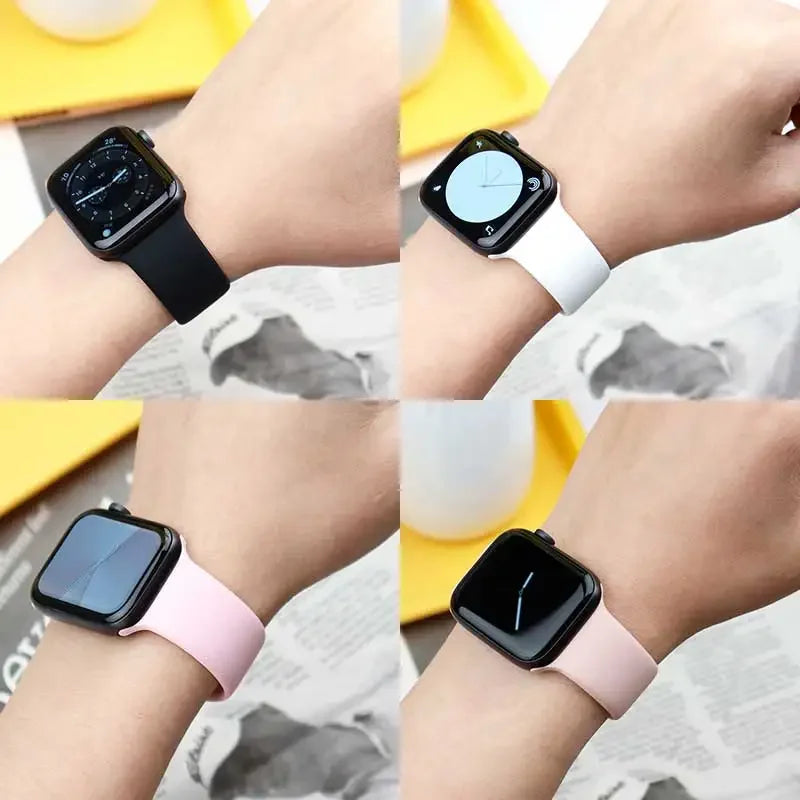 Maxy Silicone Band For Apple Watch strap 44mm 45mm 40mm 41mm 42-46mm sport bracelet iwatch series 8 7 6 5 4 9 10 11 SE-Ultra 2/3 49mm