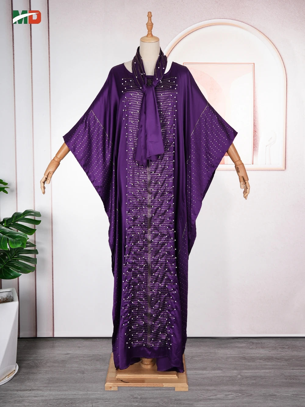 Maxy Dresses For Women New Pearl Dress Plus Size Wedding Party Evening Gowns Elegant Kaftan Boubou Djellaba Clothing