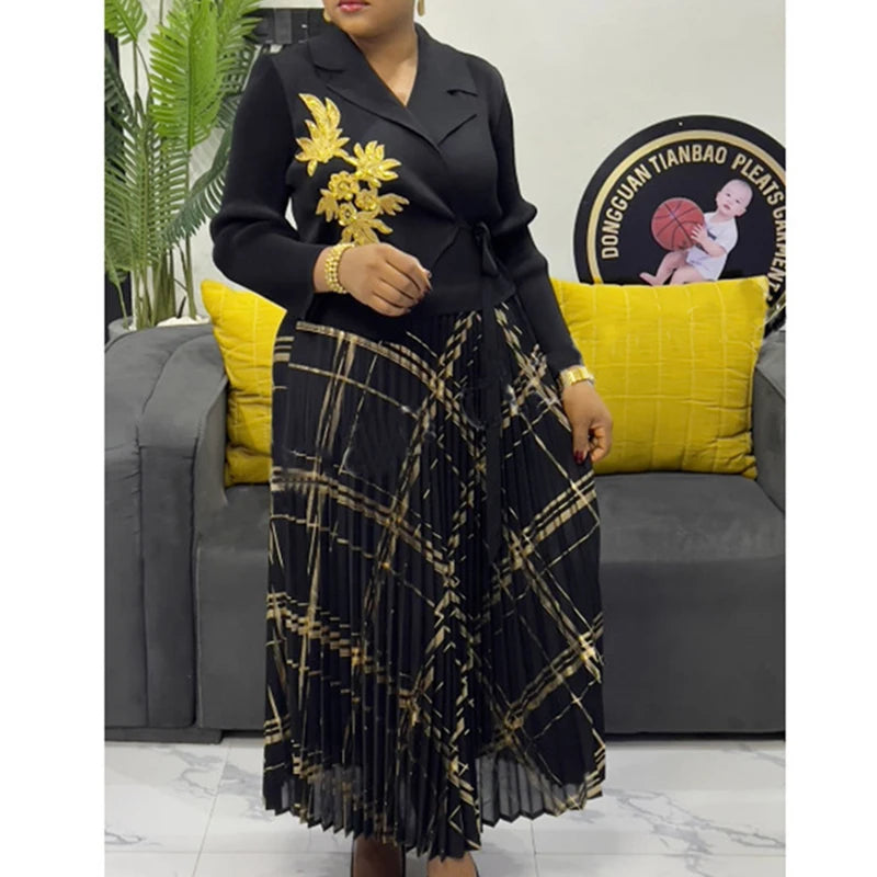 Maxy Fake 2 pieces robe Africans femme fashion African traditional dresses for woman dashiki evening dress africa clothing 2025