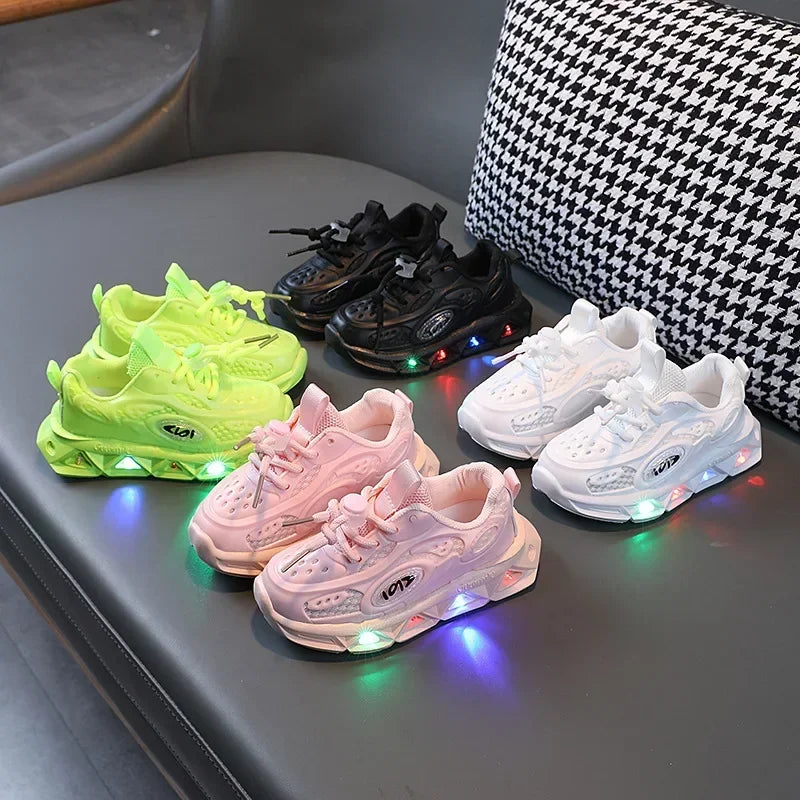 Babs Zapato's Niña 202New LED Child Trainers 1-8Years Old Boy Girl Tennis Shoe Sport Shoe for Toddlers Glowing Kid Sneakers Kids Shoe