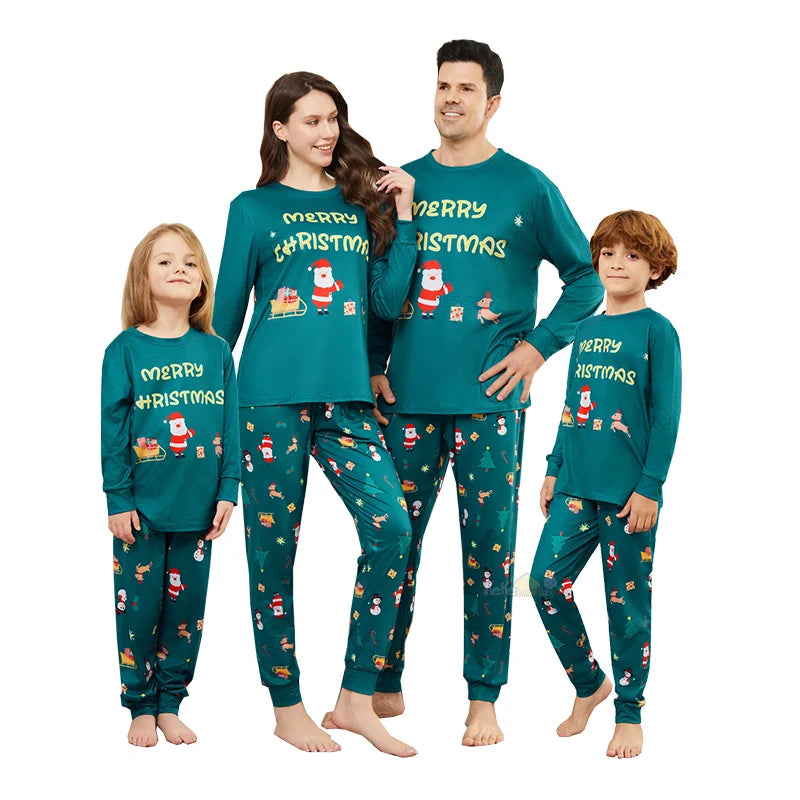 Christmas Family Matching Pajamas Outfits 2025 Adult Kids Baby Tops Pants 2PCS Xmas Family Look Sleepwear Pyjamas Dog Clothes