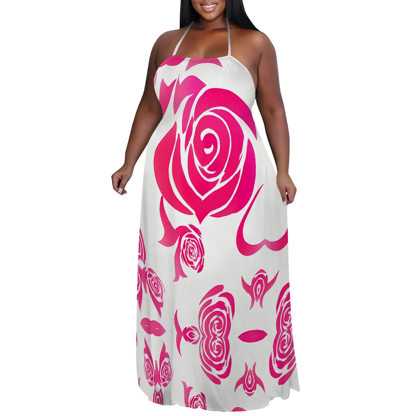 Maxy Halter Neck Floral Print Women's Dress New Arrival Casual Summer Dress XL-6XL