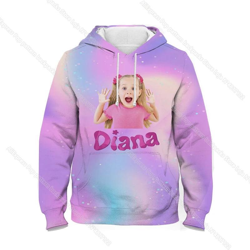 Maxy Kids Diana And Roma Show Clothes Hoody Sweatshirt Baby Girls Cartoon Toddler Boys Pullover Outerwear Children Casual Sweater