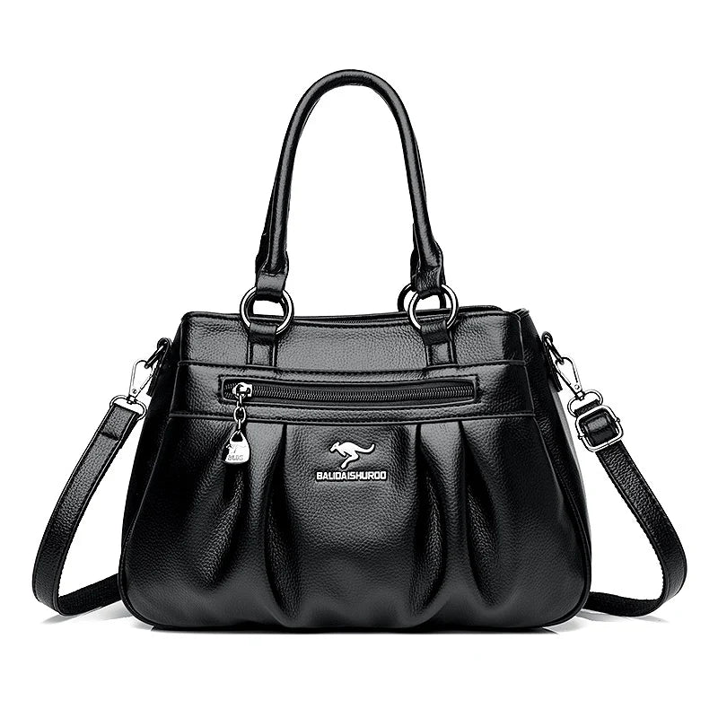 Maxy Three Layers Luxury Casual Tote Women Bag High Quality Leather Ladies Hand Bags for Women Big Shoulder Crossbody Bags Sac A Main