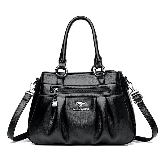 Maxy Three Layers Luxury Casual Tote Women Bag High Quality Leather Ladies Hand Bags for Women Big Shoulder Crossbody Bags Sac A Main