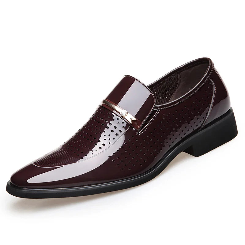 Amay Hot Salemen Dress Italian Leather Shoes Slip On Fashion Men Leather Moccasin Formal Male Shoes Pointed Toe Shoes For Men