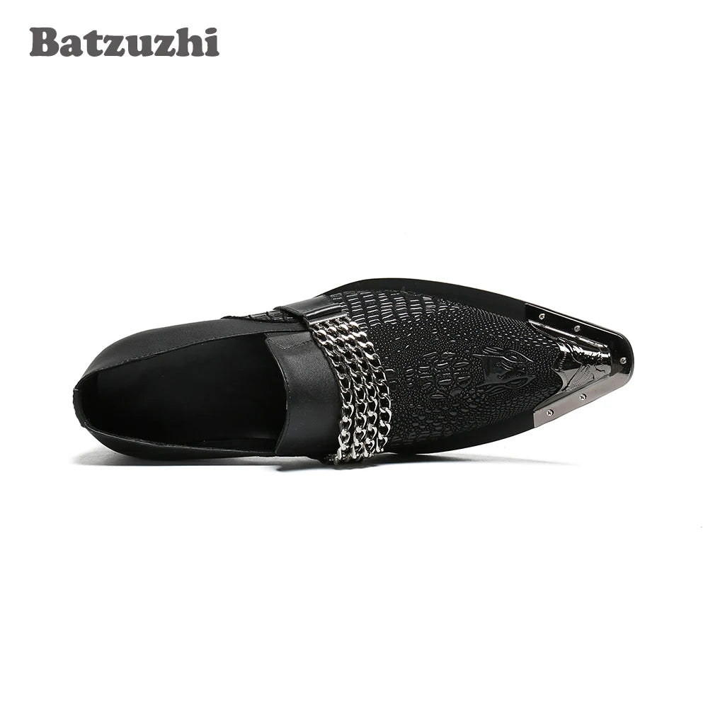 Amay Italian Type Men Shoes Pointed Toe Black Formal Leather Dress Shoes Zapatos Hombre Slip-on Business Party Shoes Men!