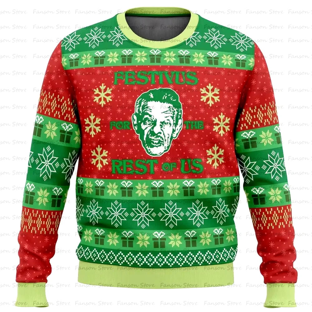 Maxy Festivus For The Rest Of Us Ugly Christmas Sweater Spring Women Men Pullover Tops New Fashion Couple Hoodie Sweatshirt