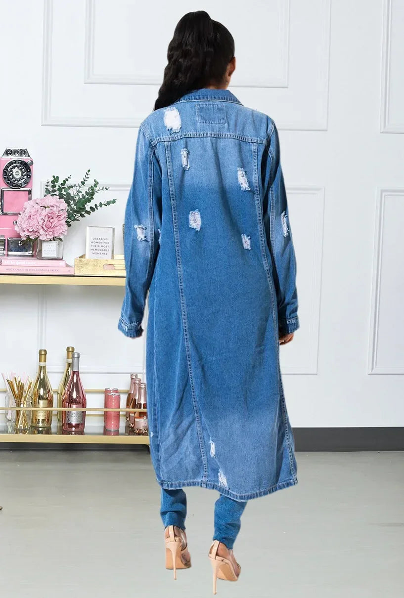 Maxy Cotton Denim Coat Women Spring Autumn Ropa Cardigan Jeans Long Gothic Bomber Jacket Windbreaker Y2k Women Jackets Elegant
