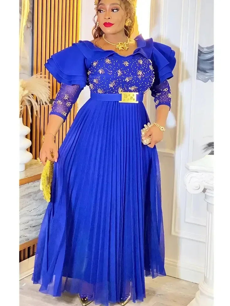 Amay Party Dresses for Women New Fashion Dashiki Ankara Wedding Evening Gown Elegant Maxy Dress
