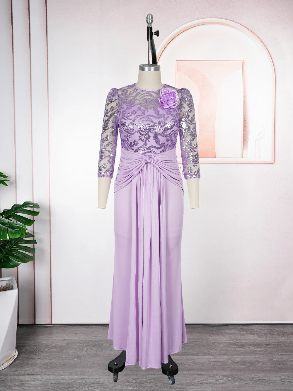 Maxy Plus Size African Party Dresses for Women Dashiki Sequin Sexy Bodycon Long Dress Elegant Outfits Muslim Wedding Evening Gowns