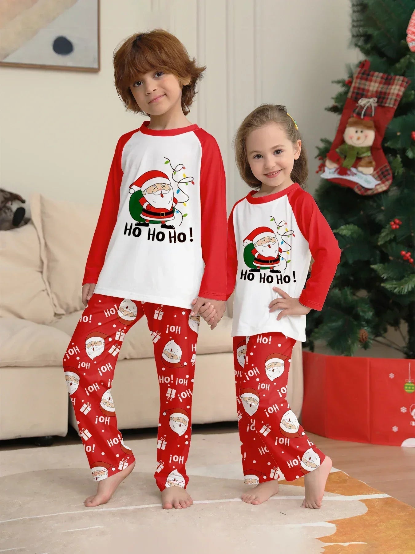 Merry Christmas Baby Boys Girls Pajamas Set Cartoon Deer Print 2 Pieces Suit Sleepwear Children's Matching Sets Soft Cute Pyjama