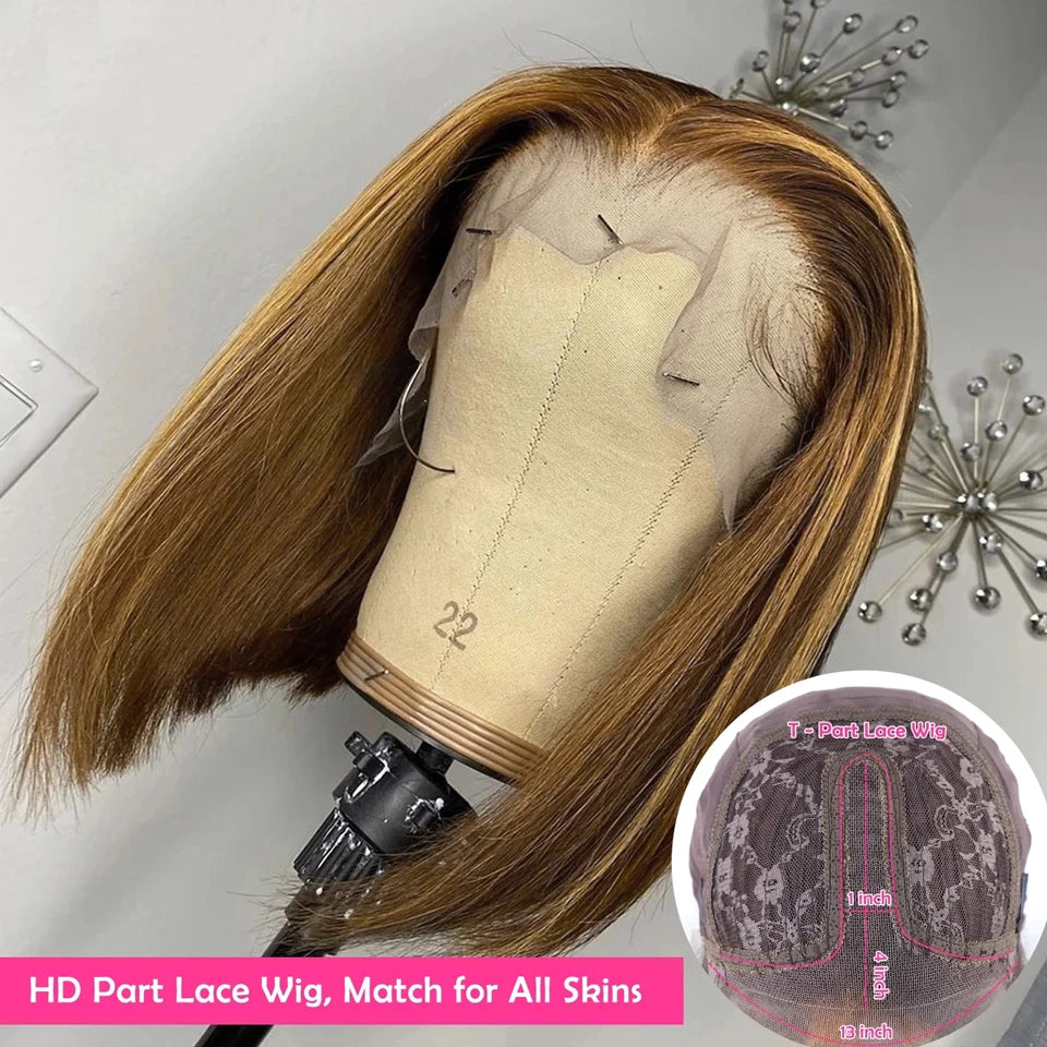 Maxy Perruques Chevaun Humans HD Glueless Wig Human Hair Ready To Wear Straight Bob Lace Front Human Hair Wig Glueless Preplucked