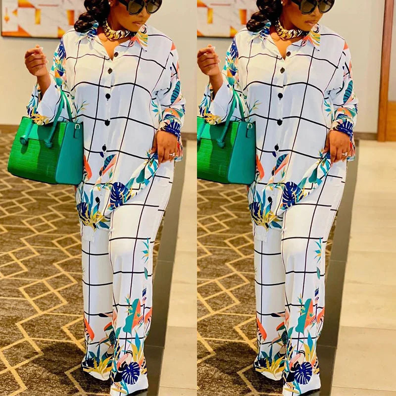 Maxy 2 Piece Set Africa Clothes 2024 African New Dashiki Fashion Suit Top and Trousers Super Elastic Party Plus Size For Lady