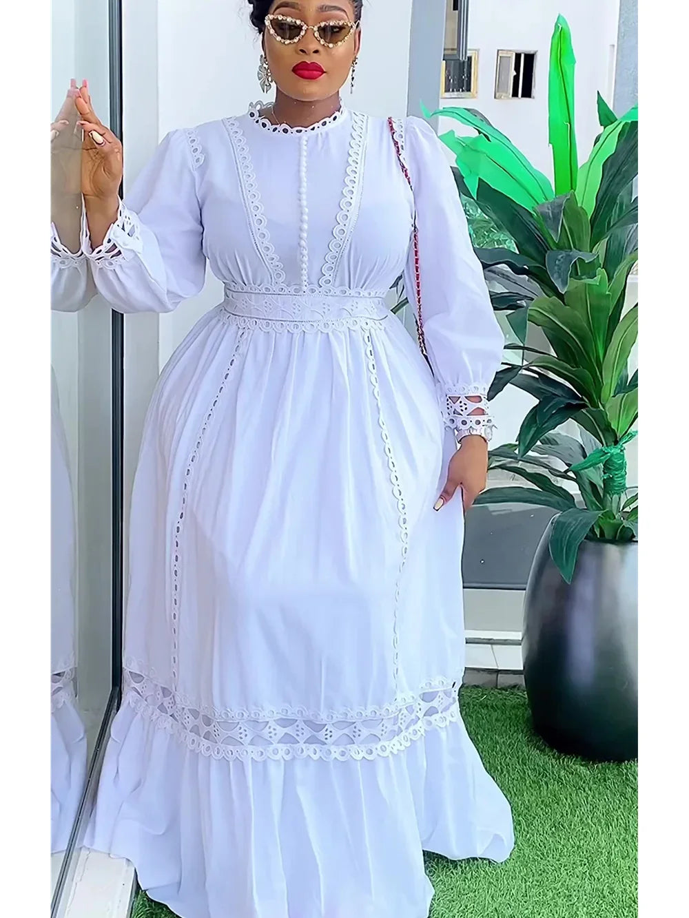 Maxy Plus Size African Party Dresses for Women 2024 New Fashion Dashiki Ankara Lace Wedding Gowns Elegant Dress