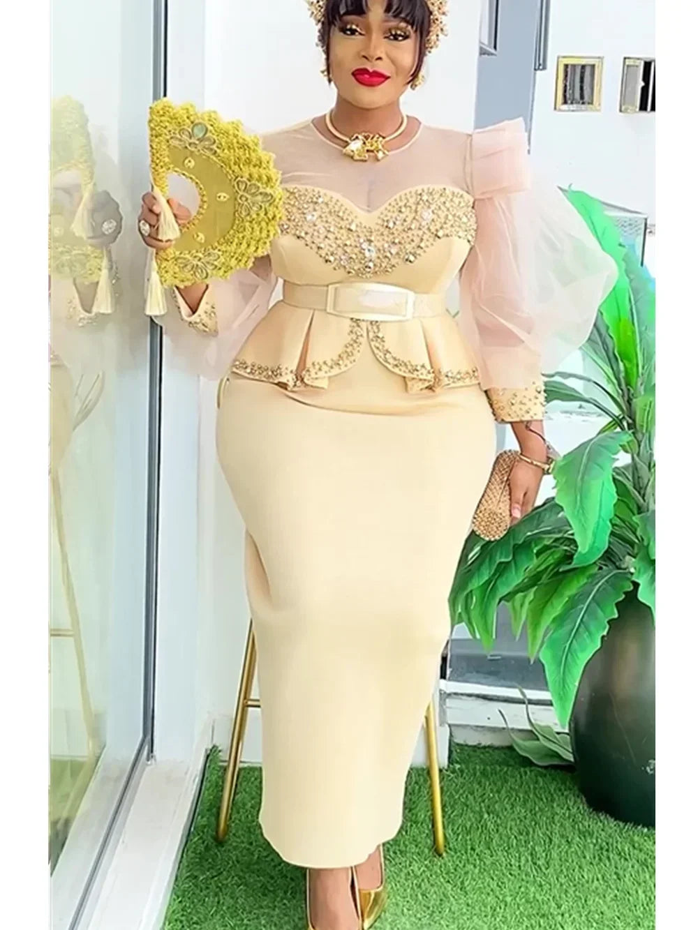 Maxy Elegant Dresses for Women New Clothing Plus Size Turkey Wedding Party Long Dress Dashiki Ankara Outfits Robe