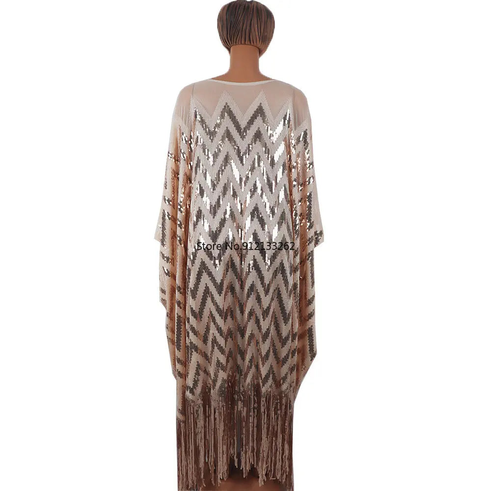 Amay Dresses for Women Plus Size Africa Clothes Dashiki Ankara Sequin Outfit Gown Kaftan Muslim Wedding Party Long Maxy Dress