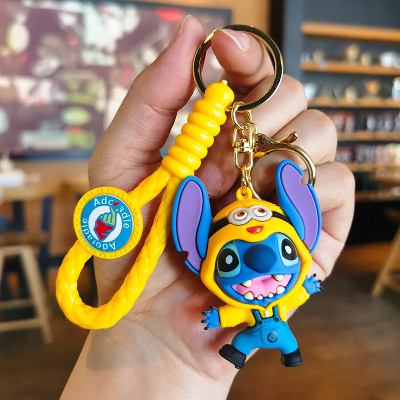 Maxy Anime Disney Figure Villain Maleficent The Evil Queen Cruella Silicone Keychain Bag Key Ring Pendant Children Toy Birthday Gifts