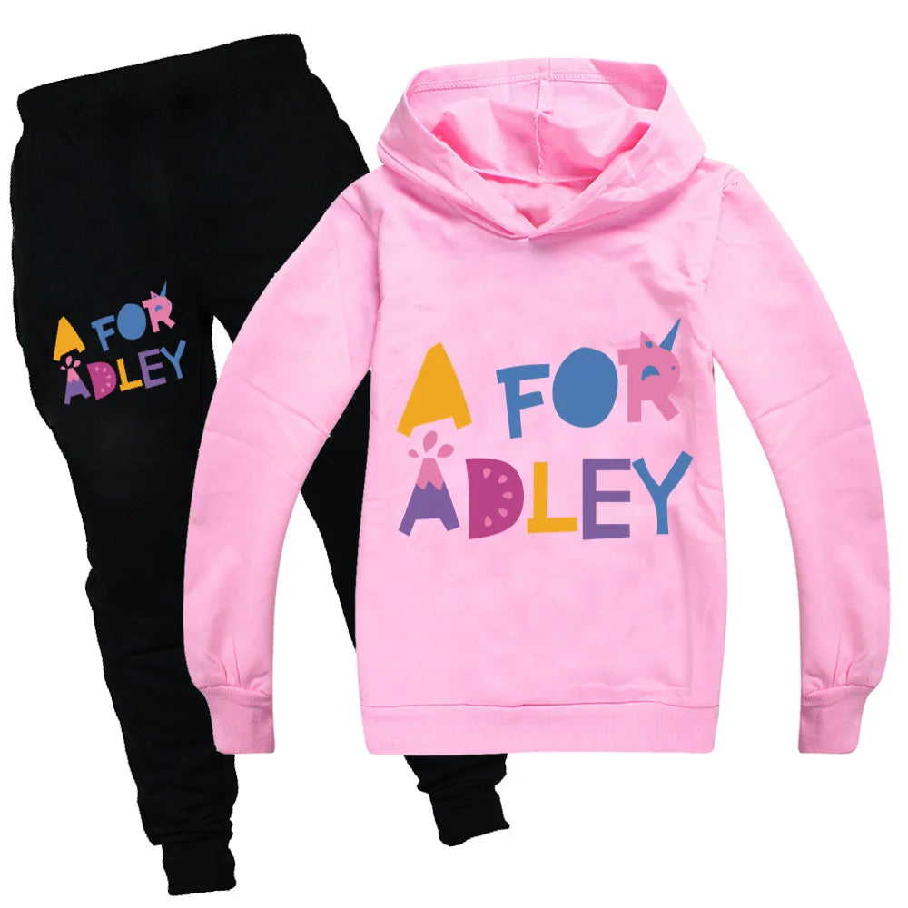 Maxy Children's Clothing A for Adley Girls Boys Clothes Sets Spring Fall Long Sleeve Sweatshirt+Pants Suits Baby 2pcs Girls Set