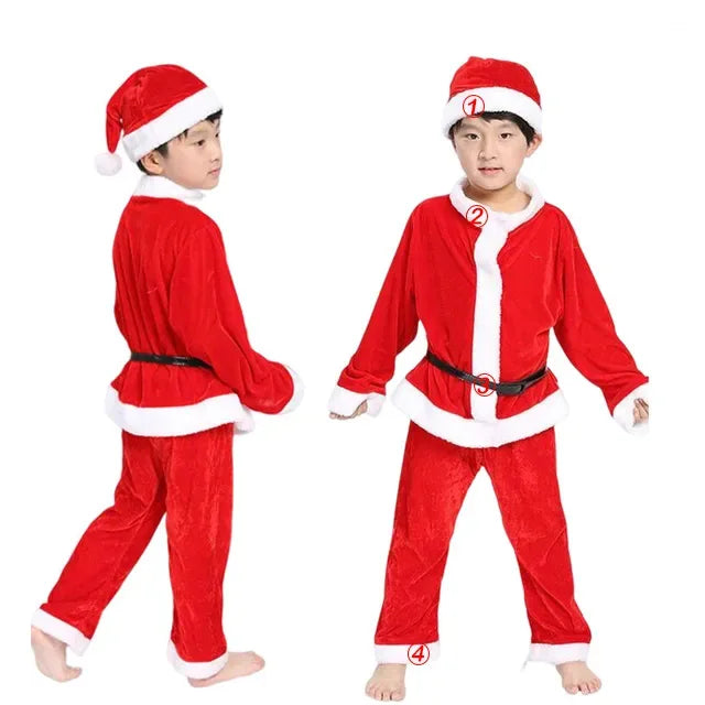 Christmas Baby Clothes Kids Santa Claus Cosplay Costume Boys Long Sleeve Clothes Toddler Girls Dress Cute Infant Winter Outwear