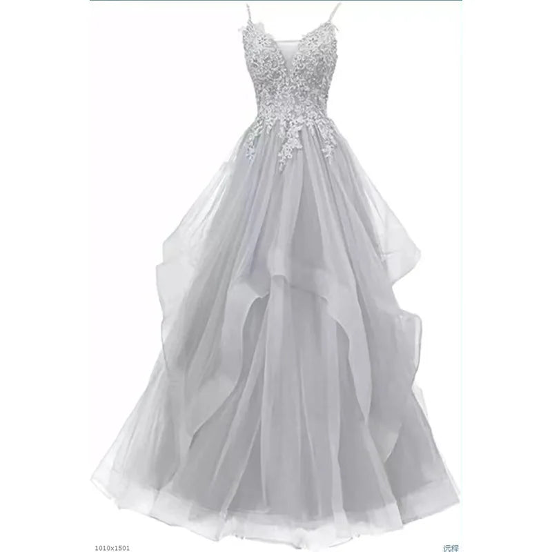 Maxy Elegant Club Banquet Purple Strap Dress Vocal Art Exam Senxi Colorful Silk Fairy Air Silk Dress Hosting Evening Dress