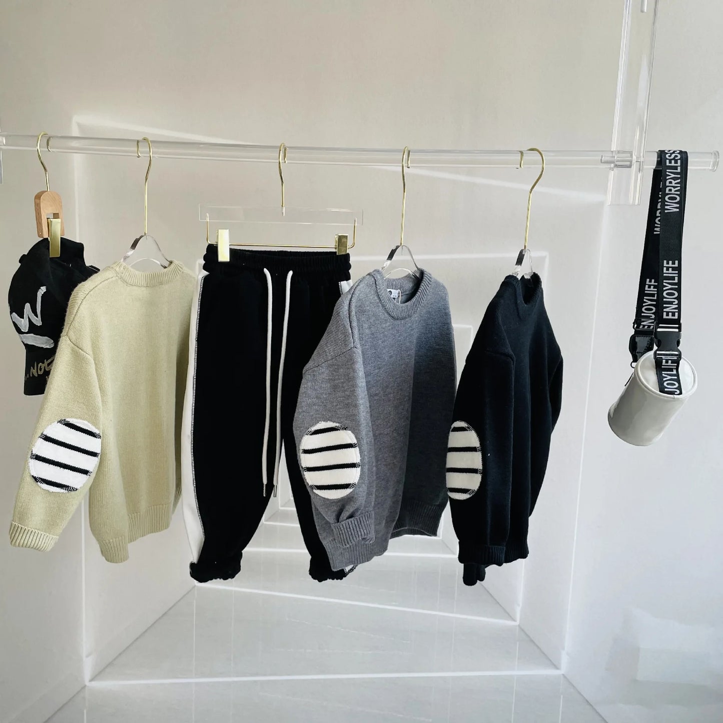 Maxy Baby Kids Sweater Patchwork Long Sleeve Fashion Big Boy Outfit O-Neck Knitted Clothes for 3-13T Autumn Fall Girl Toddler Outfits