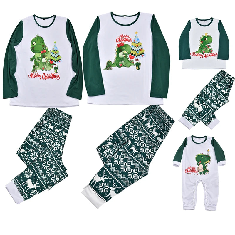Maxy Christmas Deer Pajamas Set Cartoon Family Matching Outfits Father Mother Children Baby Sleepwear Xmas Mommy and Me Pj's Clothes