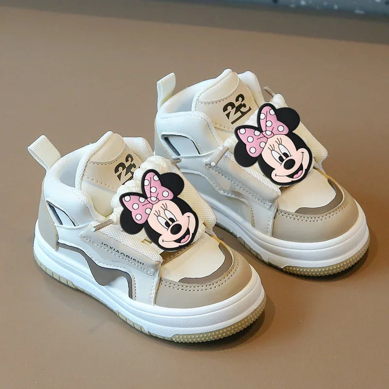 Maxy Disney Mickey Mouse Children Sports Shoes Spring Autumn Board Shoes Girls Baby Boys Casual Shoes Soft Sole Sneakers