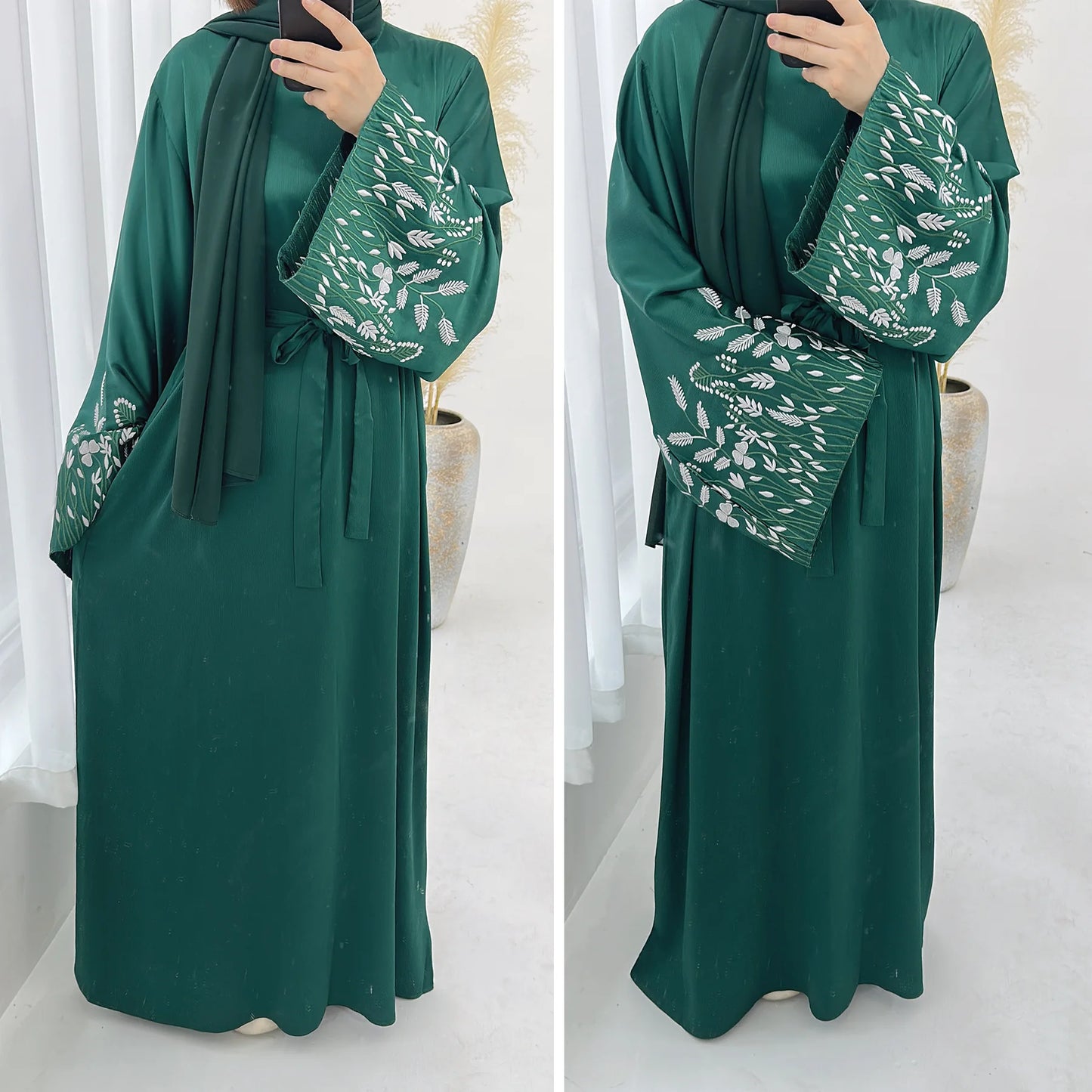 Maxy New Embroidery Jalaiya Women Muslim Maxy Dress Dubai Abaya Turkey Kaftan Eid Mubarak Djellaba Islam Clothing Morocco Robe