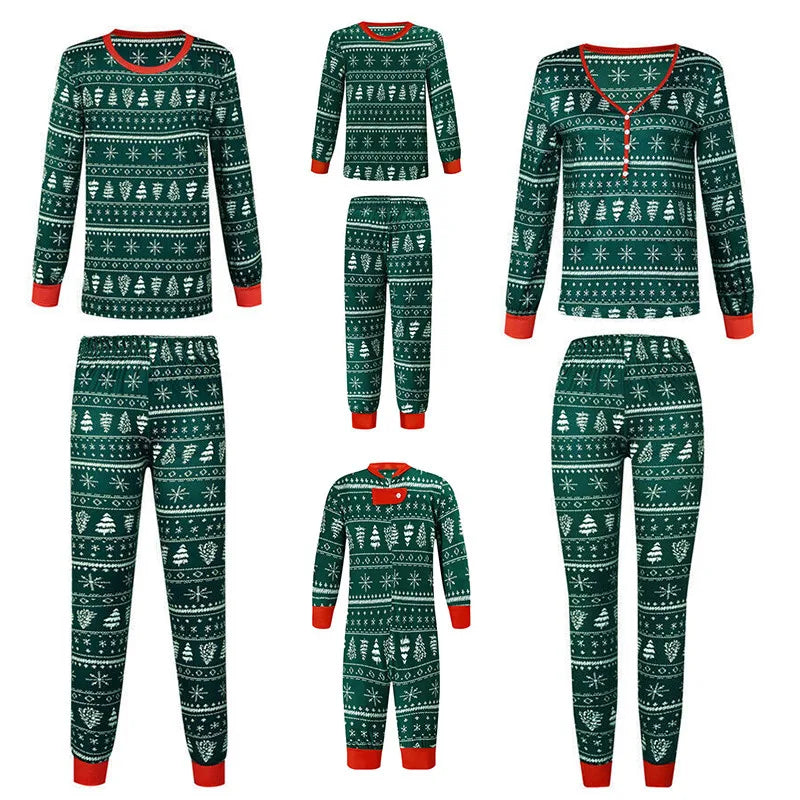 Maxy 2024 Christmas Pajamas Family Matching Set Mother Father Kids Clothes Family Look Outfit Baby Girl Rompers Sleepwear Pajamas