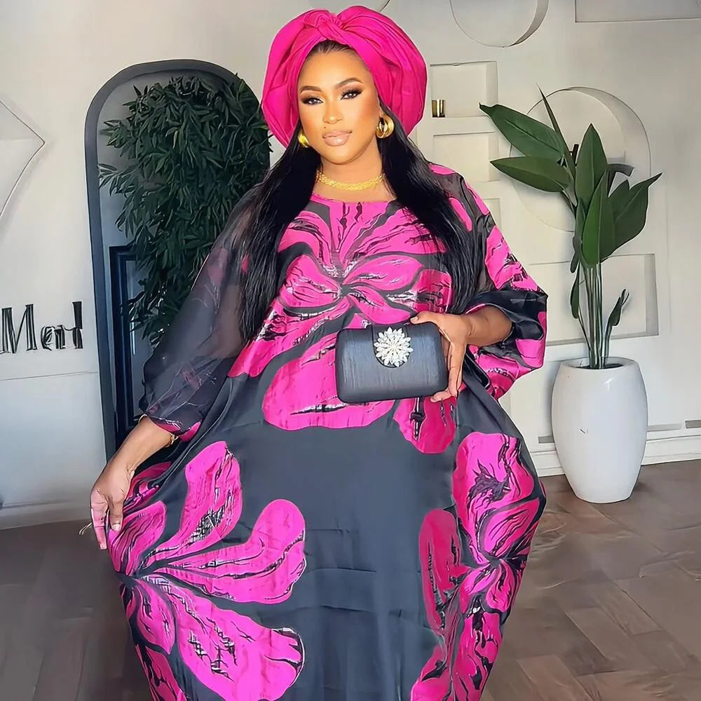 Maxy Luxury Two-Piece Set Evening Dresses for Women New Fashion Party Wear with Headscarf