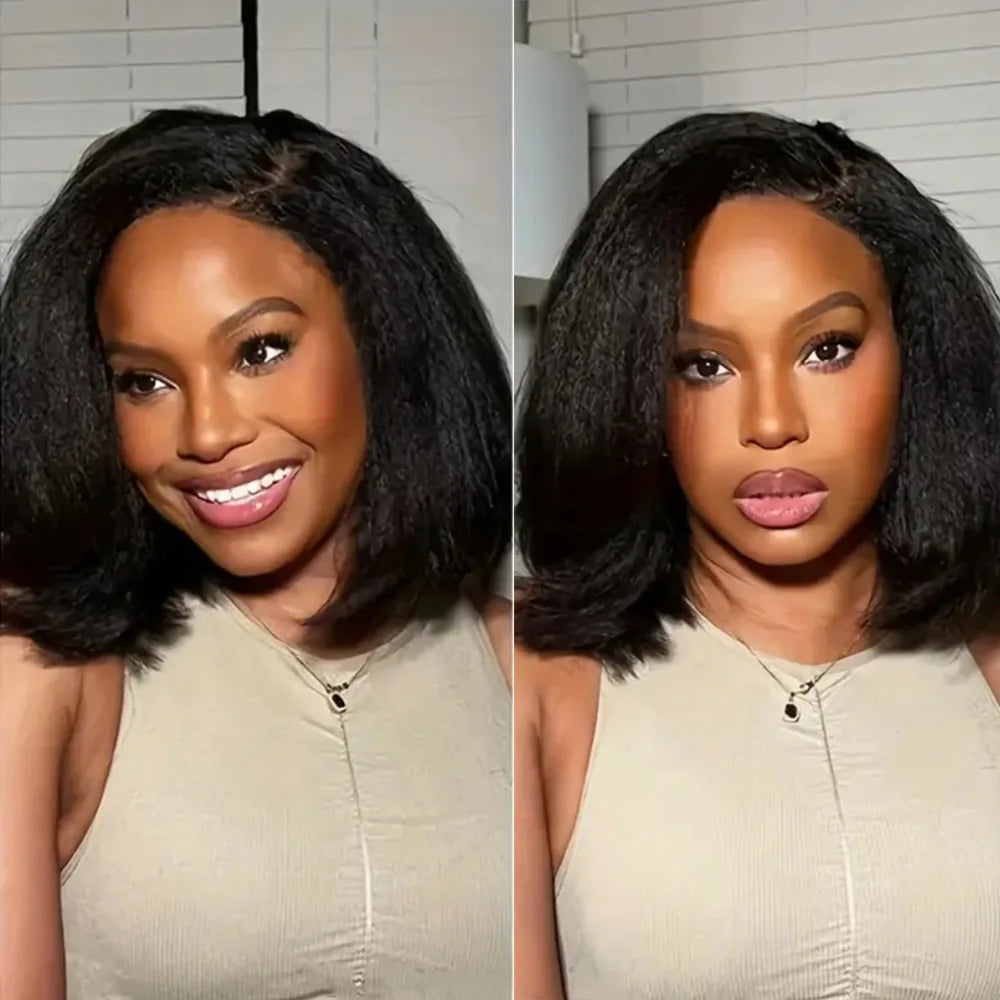 Maxy 6x4 Glueless Wig Human Hair Ready to Wear and Go Prep lucked Pre Cut Brazilian Yaki Kinky Straight Human Hair Wigs For Women 100%