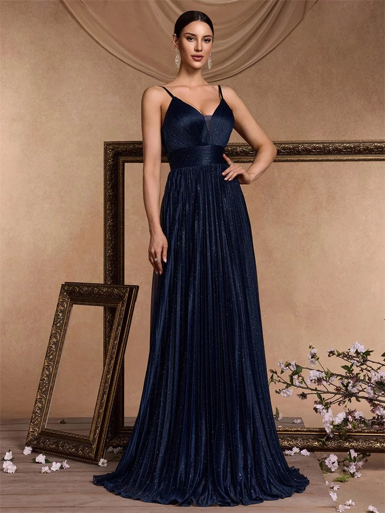 Maxy Elegant A-line Green Evening Dress Luxury Floor Length Women Backless Formal Wedding Party Prom Caicktail Dress Gowns