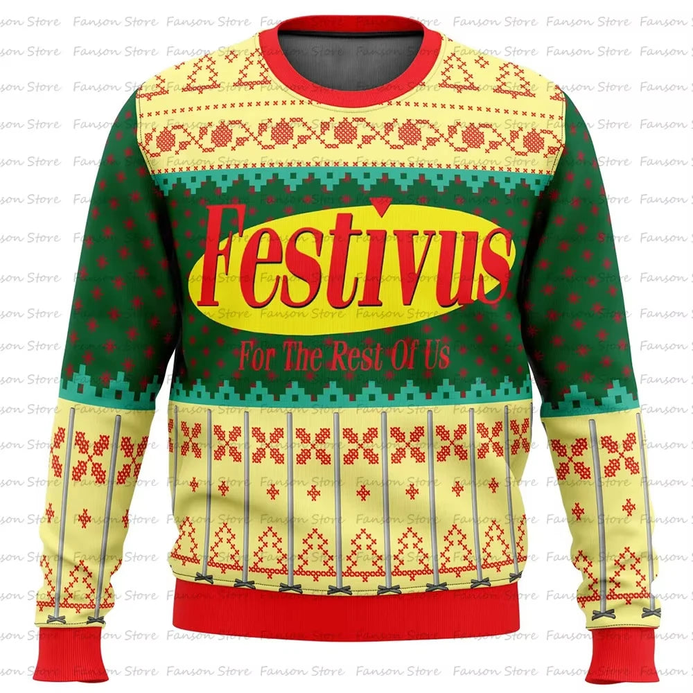 Maxy Festivus For The Rest Of Us Ugly Christmas Sweater Spring Women Men Pullover Tops New Fashion Couple Hoodie Sweatshirt