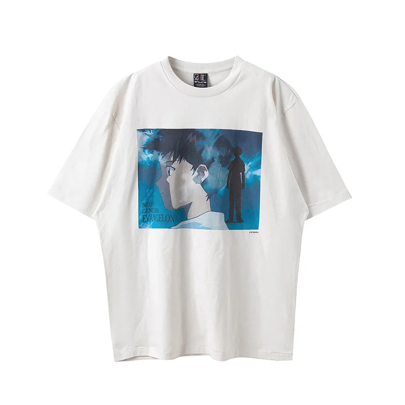 SAINT T Shirt Men Woman Summer Good Quality O-Neck Loose Letter Printing Dropped Shoulder Vintage Tops Tee