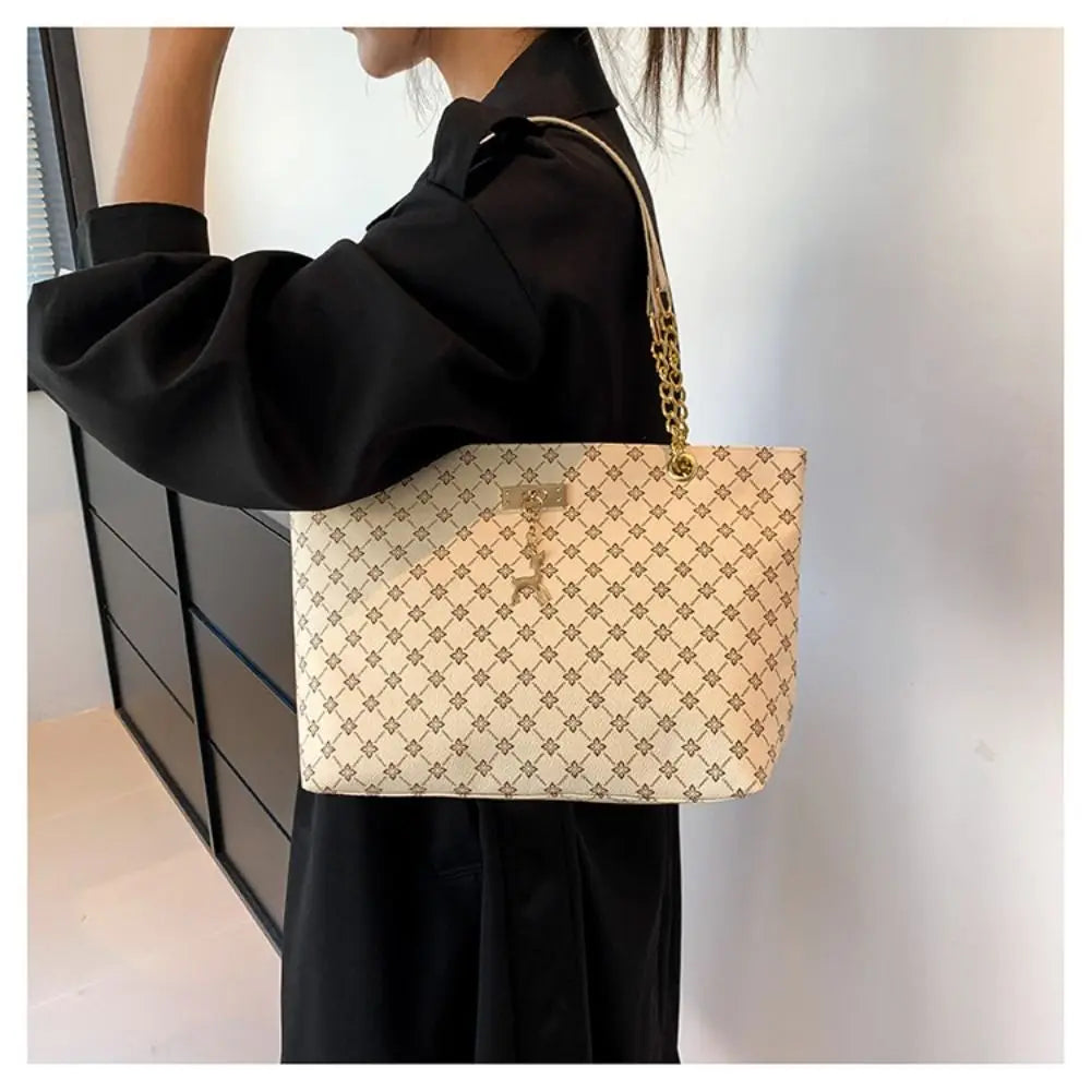 Maxy Women Luxury Design Tote Bag Large Capacity Handbag Fashion Printing Shoulder Bag Trendy New Shopping Bag Purse