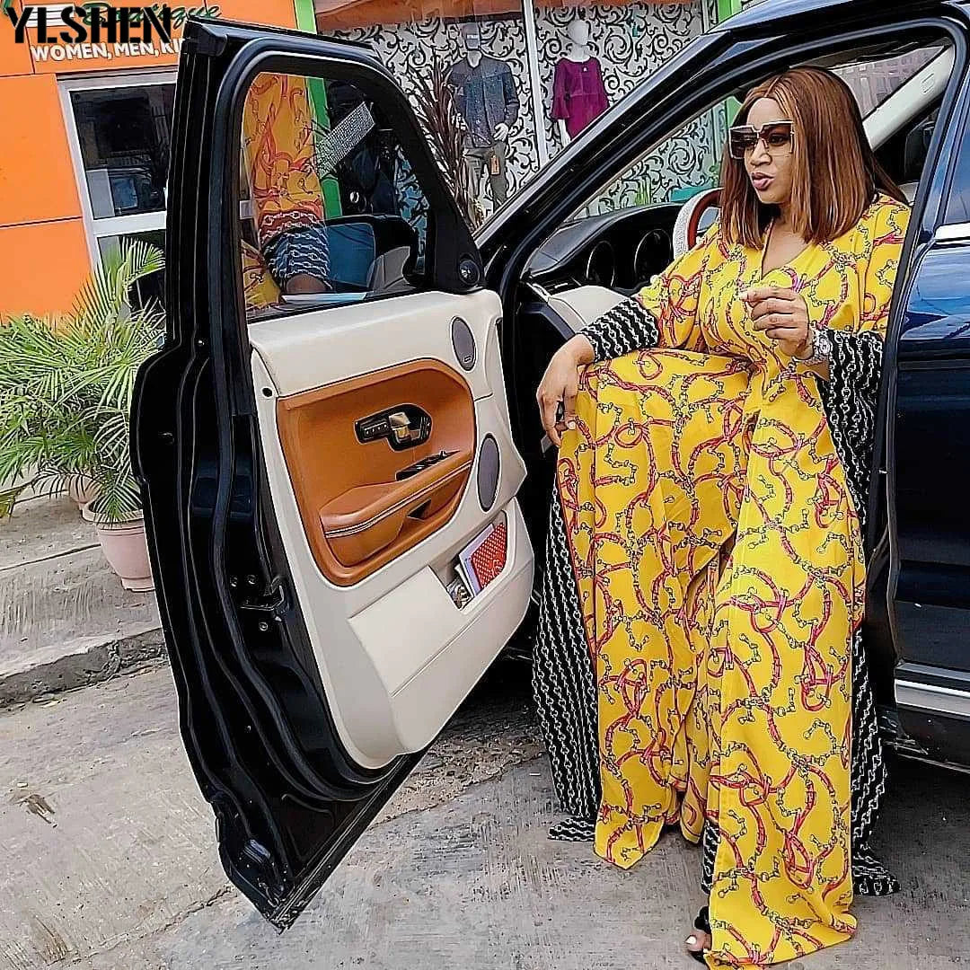 Maxy Two Piece Set Women Clothes African Dresses Party Dashiki Summer Long Dress Sets Pants Suits 2 Piece Outfits Plus Size