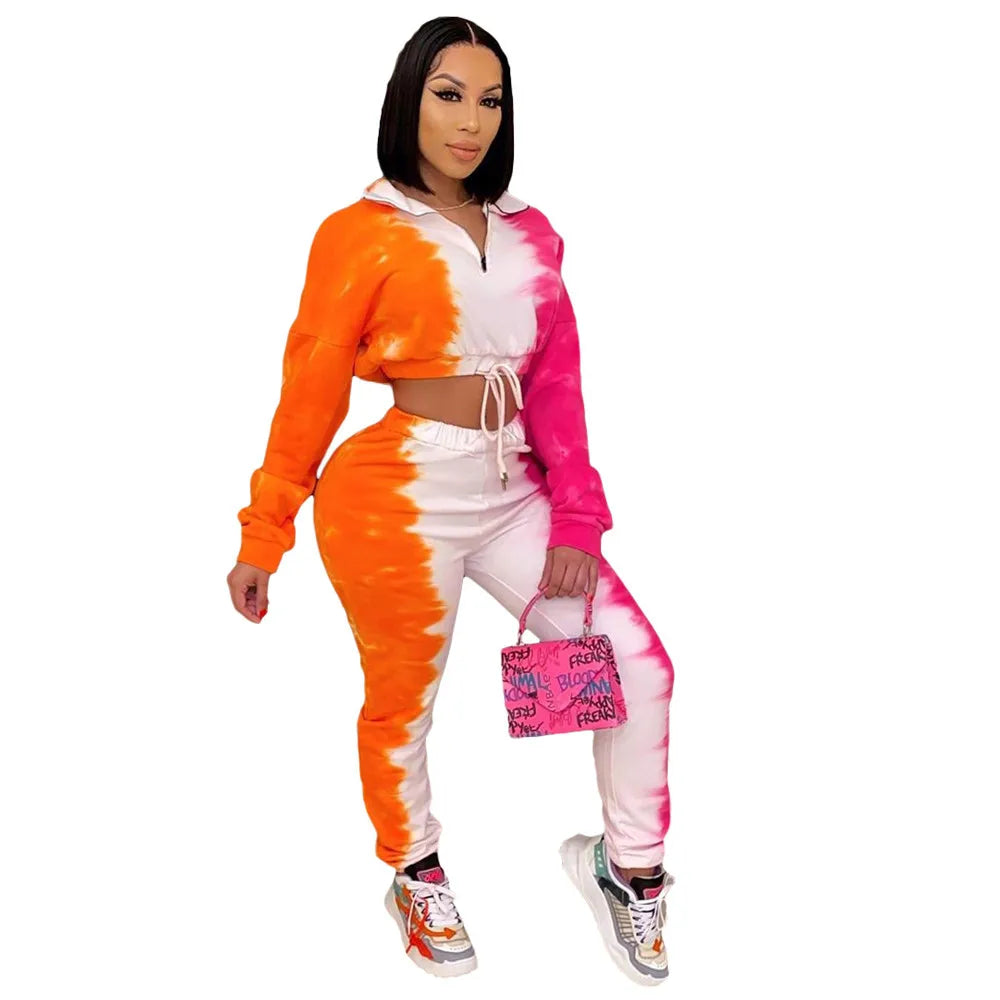 Women Jogging Suit Two Piece Set Sportwear 2020 Fall Winter Tracksuit Women Clothes Crop Top and Pants Sweat Suit Matching Sets