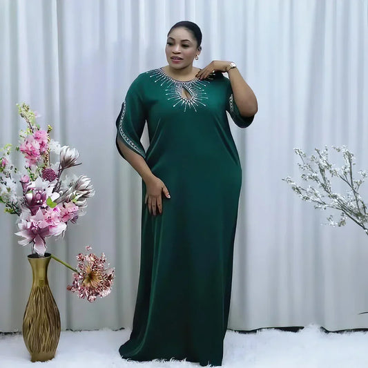 New Arrival turkey dresses for women luxury Rhinestone african dresses for woman Morden Style abaya dubai luxury 2024