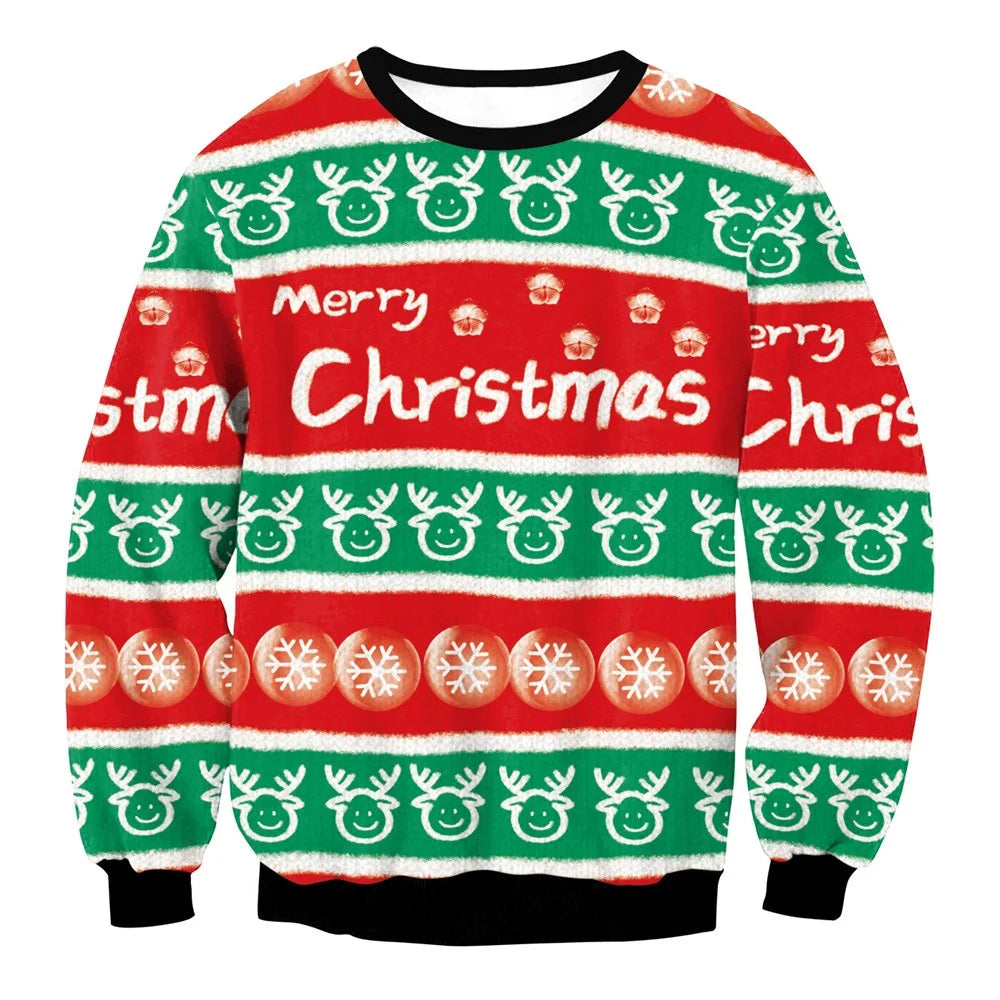 Visco Men Women Holiday Party Xmas Sweatshirt Happy Birthday Jesus Sweater Green 3D Funny Printed Ugly Christmas Sweaters Jumpers Tops